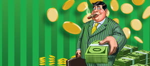 Der Mr Cashback Charakter stellvertretend für das beste Casino, bei dem man diesen Slot spielen kann