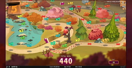 Die Spielbrett-artige Bonusrunde des Rotkäppchen Slots von NetEnt
